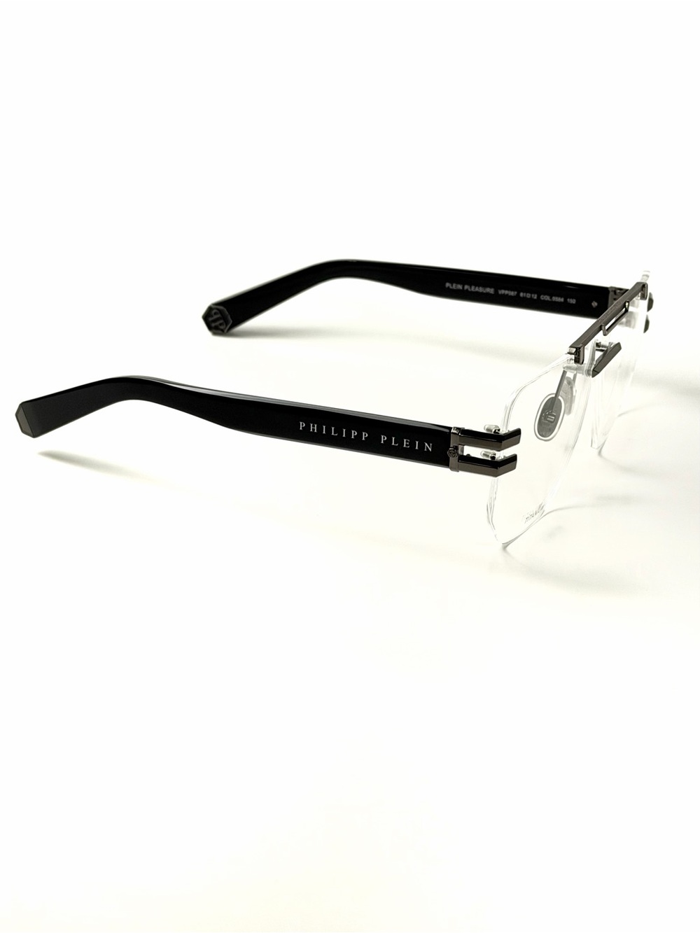 Philipp Plein VPP087 COL. 0584 Titanium Sunglasses Authentic Rimless Eyeglasses - Picture 3 of 8